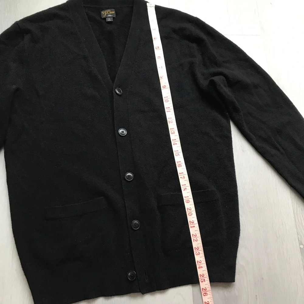 J CREW BLACK CASHMERE CARDIGAN BUTTON V NECK MENS MEDIUM